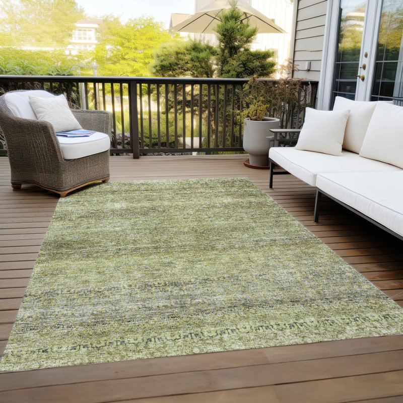 Machine Washable Indoor/Outdoor Cicel ACN1174 Aloe Rug, Rectangle 8' x 10'