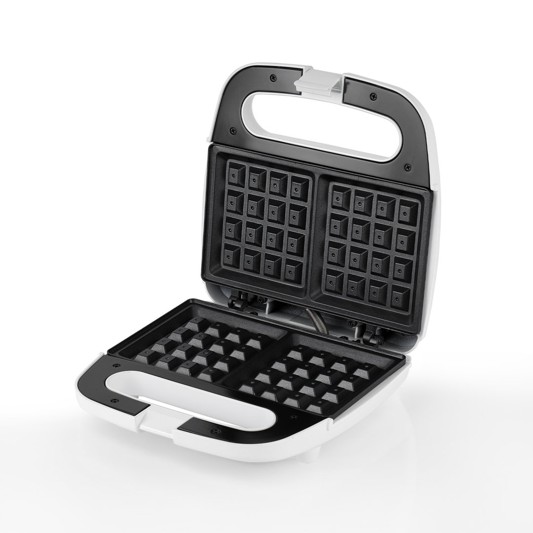 GEEPAS 2 Slice Waffle Maker Non-Stick Mini Waffle Iron Machine for Belgian & American Waffles Cool Touch Handle 750W