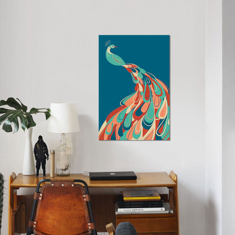 «Peacock», impression sur toile, H 40 po x l 26 po x P 1,5 po, Toile tendue, Pas de tapis