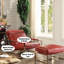 Fauteuil d'appoint ACME Quinto, cuir fleur rouge antique et acier inoxydable