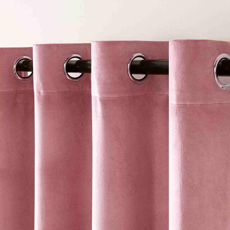 Velvet Blackout Curtain Pair (Set of 2), Blush Pink