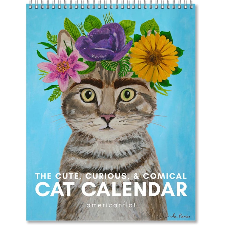 12 Month 2023 Curious Cats Art Prints Design Calendar