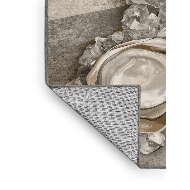 Tapis gris huilé lavable à la machine Templeton, 7 x 10