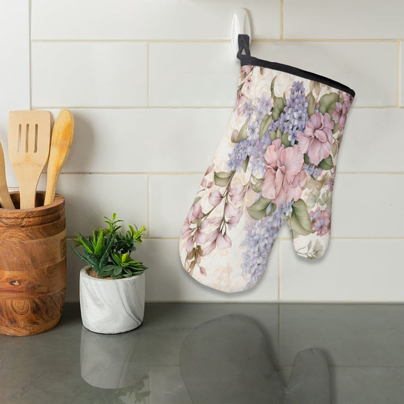 Chic Blooms Oven Mitt Cotton Twill