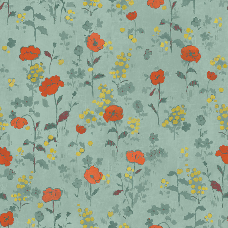 Paule Marrot Floral Wallpaper Double Roll, Green