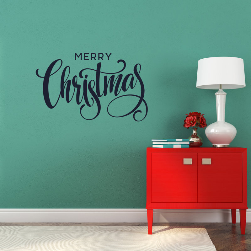 Décalcomanies murales joyeux de noël, Bleu marine