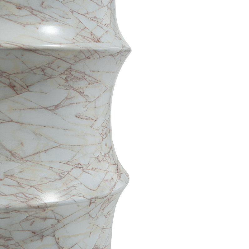 Grover Outdoor Faux Stone Sculptural Side Table - White, White