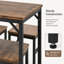 Ensemble de table de bar industriel 5 pièces avec table rectangulaire et 4 tabourets sans accoudoirs. Panneaux de particules au fini mélaminé, structure en acier. Conception compacte et pliable, idéale pour les cuisines et les petits espaces.