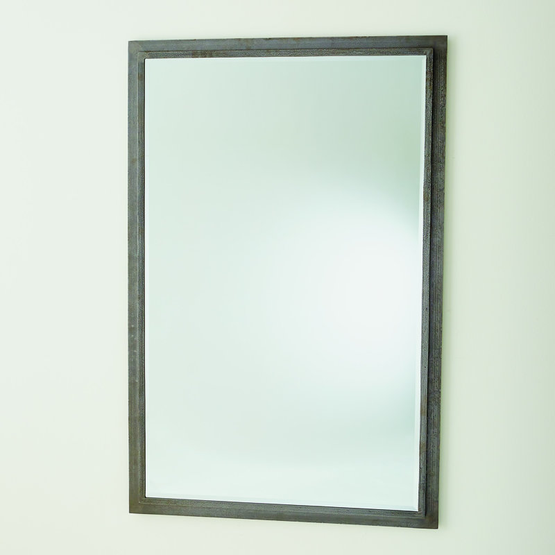 Laforge Natural Iron Finish Rectangular Wood Wall Mirror