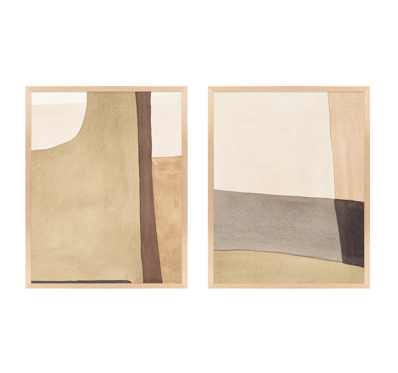 Zori "Overlapping by 2" Painting by Julia Balfour, 30" H x 24" W x 1.25" D, Brown Framed