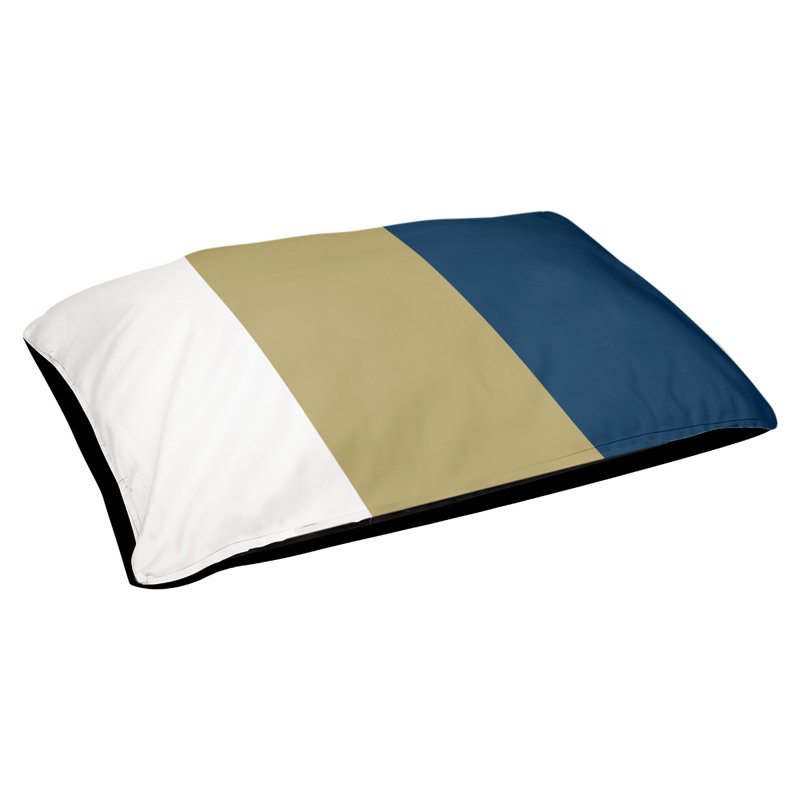Coussin pour chien Tampa Bay, Moyen (l 28 po x P 18 po x H 6 po), Blanc / or / bleu
