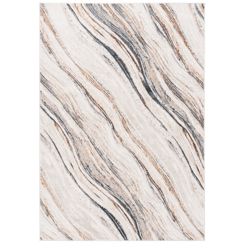 Emilina Performance Abstract Rug, Rectangle 5'2" x 7'