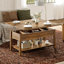Table basse à plateau relevable multi-fonctions avec rangement Torron 4-en-1