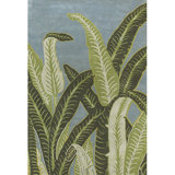 Kronos Wool Floral Area Rug in Green/Blue