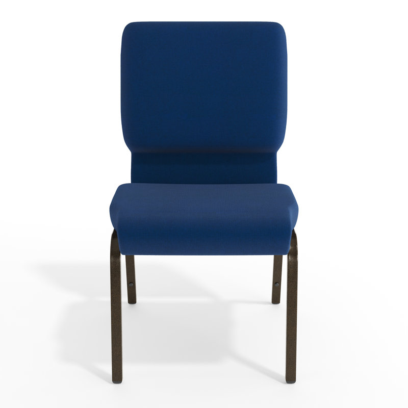Chaise d'église empilable en tissu 18,5 po Rayleigh, Bleu marine