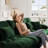 Cloud Couch Sleeper Sofa For Living Room, Chenille 2 Seater Sofa With 2 Lumbar Pillows And 2 Throw Pillows , Upholstered Wide Arm Sofa With 2 Ottomans,Chenille-112835039