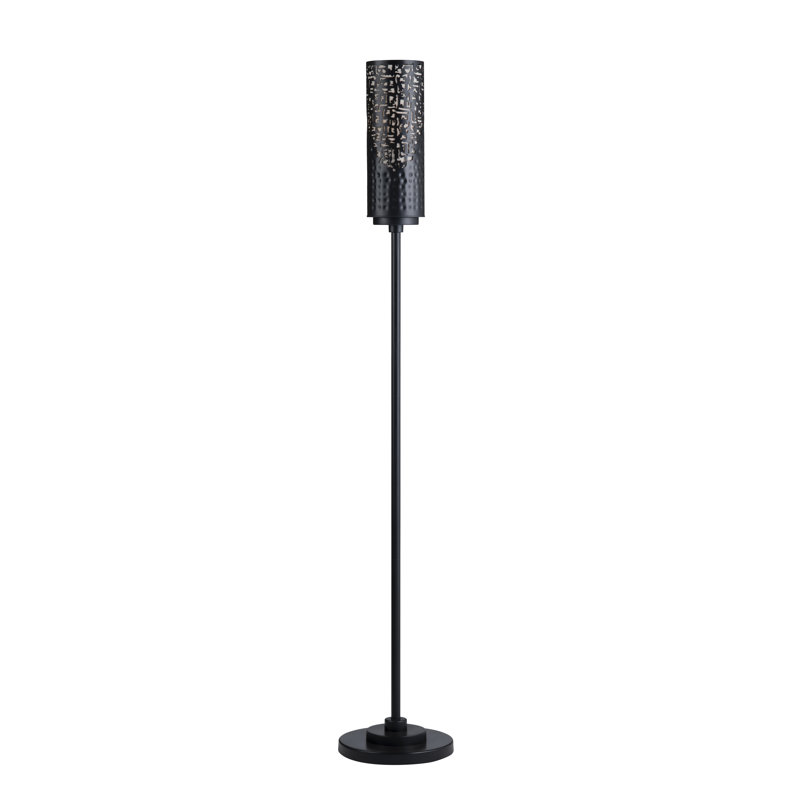 Lampe sur pied 71,75 po en métal avec abat-jour noir