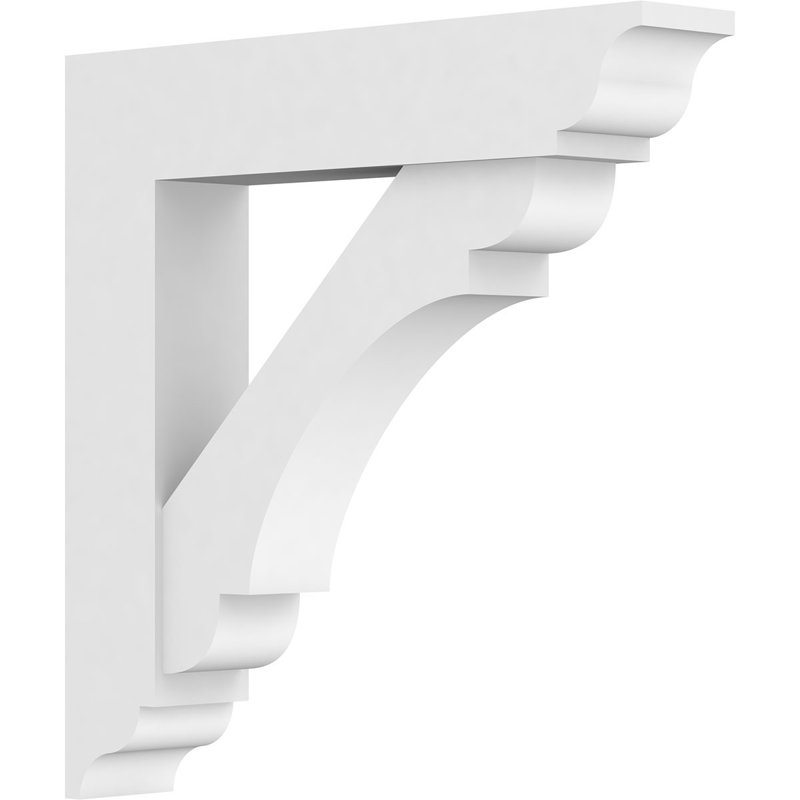 3"W x 20"D x 20"H Standard Olympic Architectural Grade PVC Bracket with Traditional Ends, 20"H x 3"W x 20"D