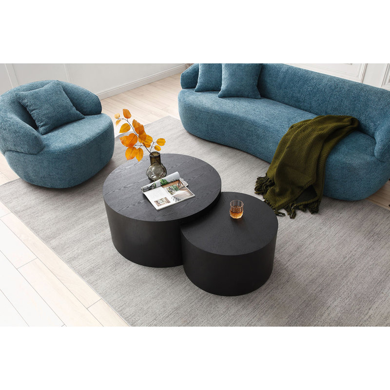 Canapé incurvé, canapé en tissu 3 places Cloud, Bleu clair
