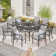 9pcs Large Square Table Outdoor Patio Dining Set With Cushioned Chairs