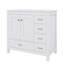 Meuble-lavabo de 36 po avec lavabo, meuble-lavabo avec 5 tiroirs à fermeture en douceur et 2 portes à fermeture en douceur, meuble-lavabo de rangement multifonctionnel-1824873973