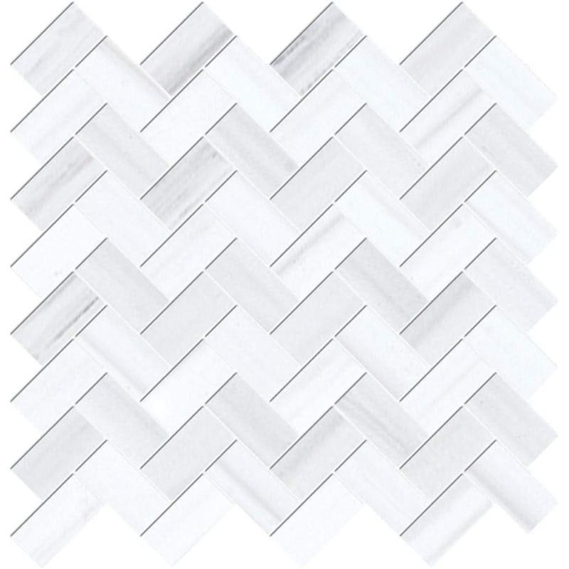 1" x 2" Marble Herringbone Mosaic Wall & Floor Tile