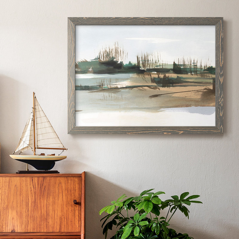 Marsh Reeds IV, reproduction d'art sur toile, H 18 po x l 26 po x P 1,5 po, Encadré gris