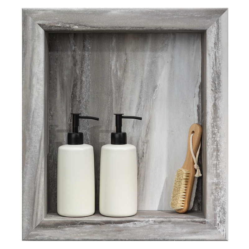 Insert de niche de douche imperméable en vinyle Palisade 17,5 po x 15,5 po Palisade, Granit Louvre