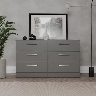 Ensemble de chambre à coucher 3 pièces Soho - Commode 6 tiroirs et 2 tables de chevet 2 tiroirs