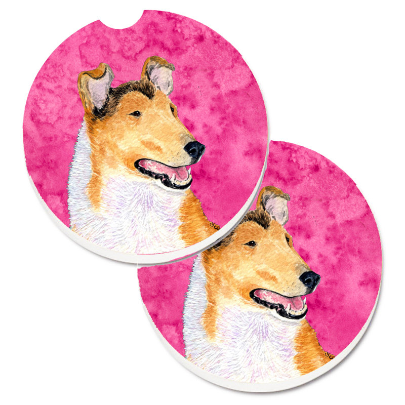 Sous-verre barbu collie voiture, Colley à poil court