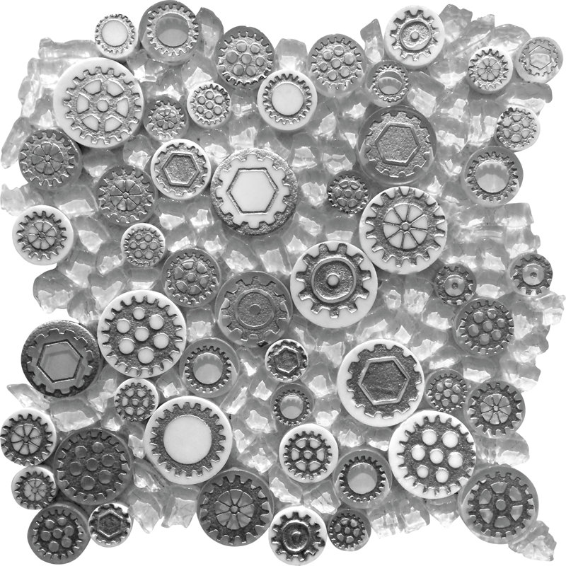 Carrelage mosaïque en verre, Blanc