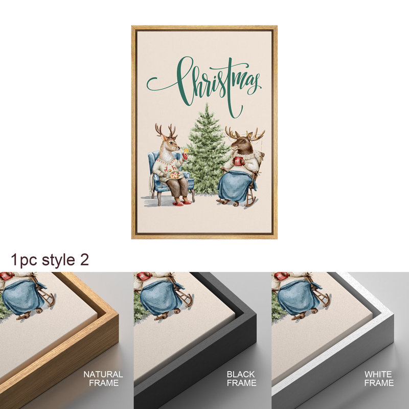 Fêtes de Noël, décoration de sapin de Noël, photos de salon moderne, impression numérique sur toile, impression numérique sur toile encadrée