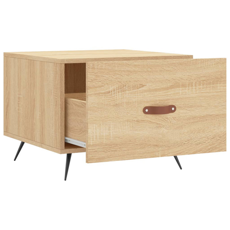 Chonie Four Leg Coffee Table with Storage, Sonoma Oak