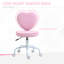 Chaise de bureau HOMcom en forme de cœur avec dossier réglable avec hauteur réglable et roulettes pivotantes à 360 °; Rose