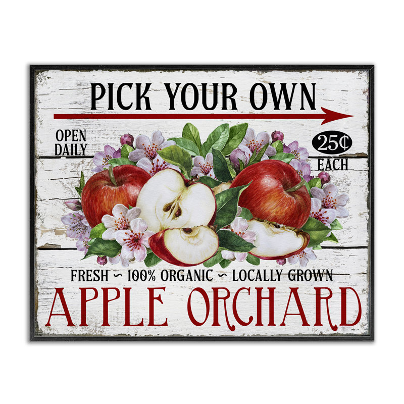 «Pick Your Own Apples», estampe numérique par Creatif Belle, H 11 po x l 14 po, Giclée encadrée noir minuit