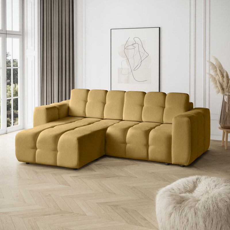 Bradd 4 Seater Sofa Bed, Yellow