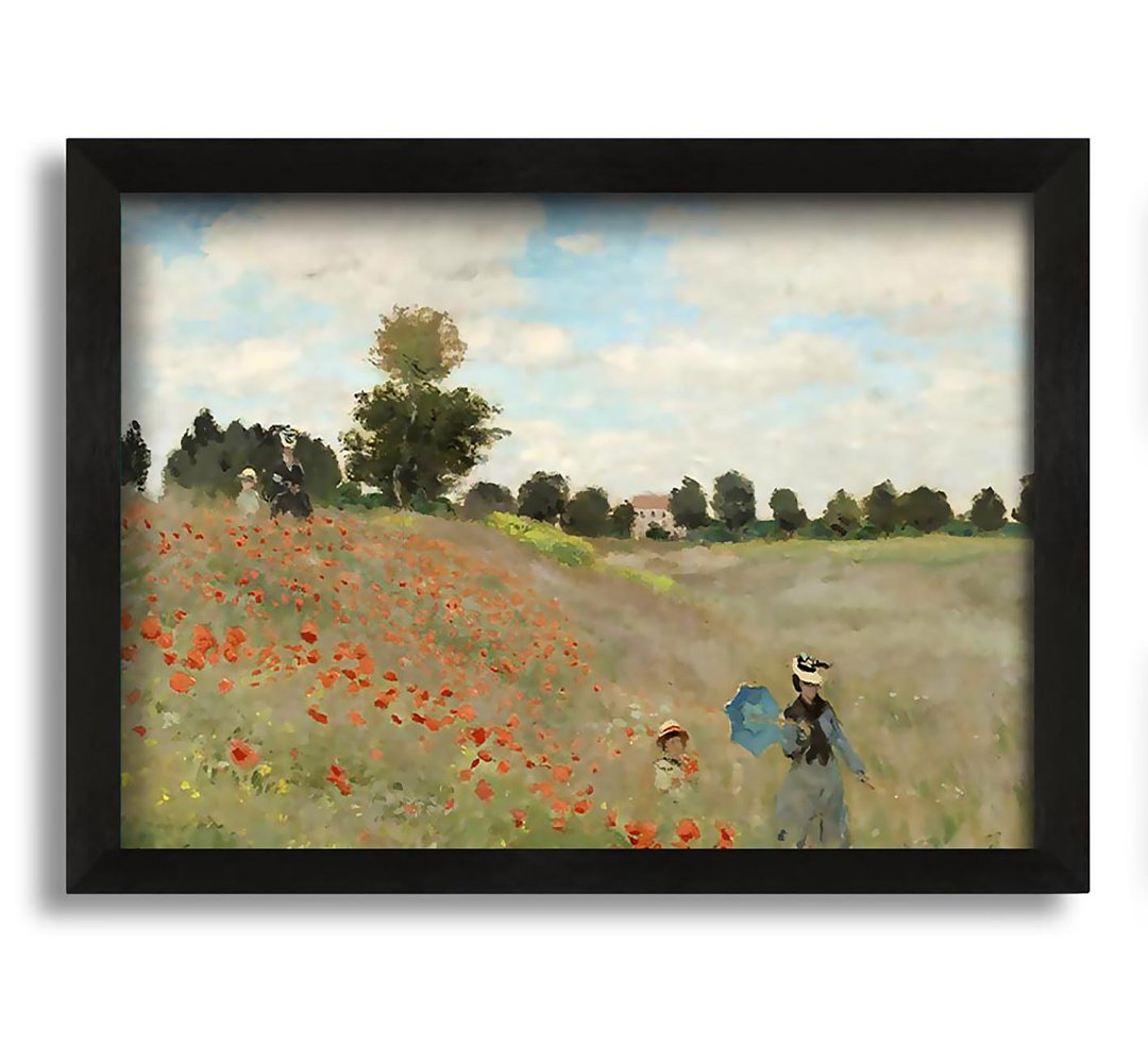 Gerahmtes Leinwandbild Poppy Field 2 von Claude Monet