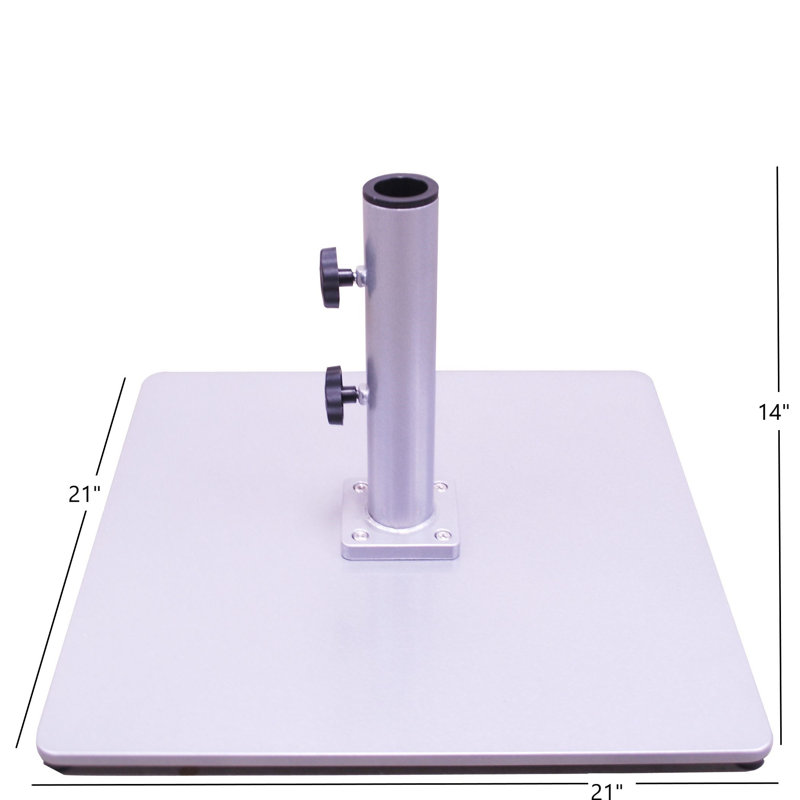 Base de parasol autoportante Islais, H 14 po x l 21 po x P 21 po, Argent argent