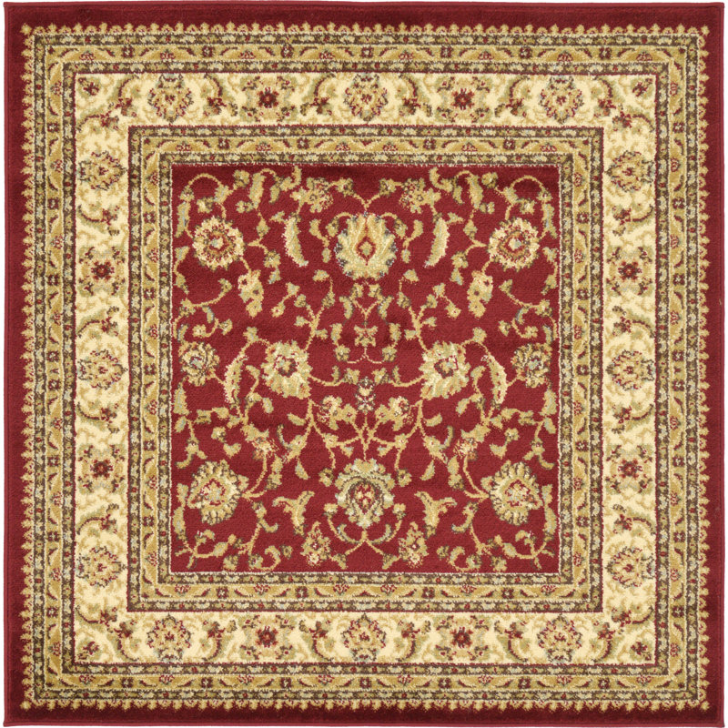 Niles Oriental Area Rug, Square 4'1", Red