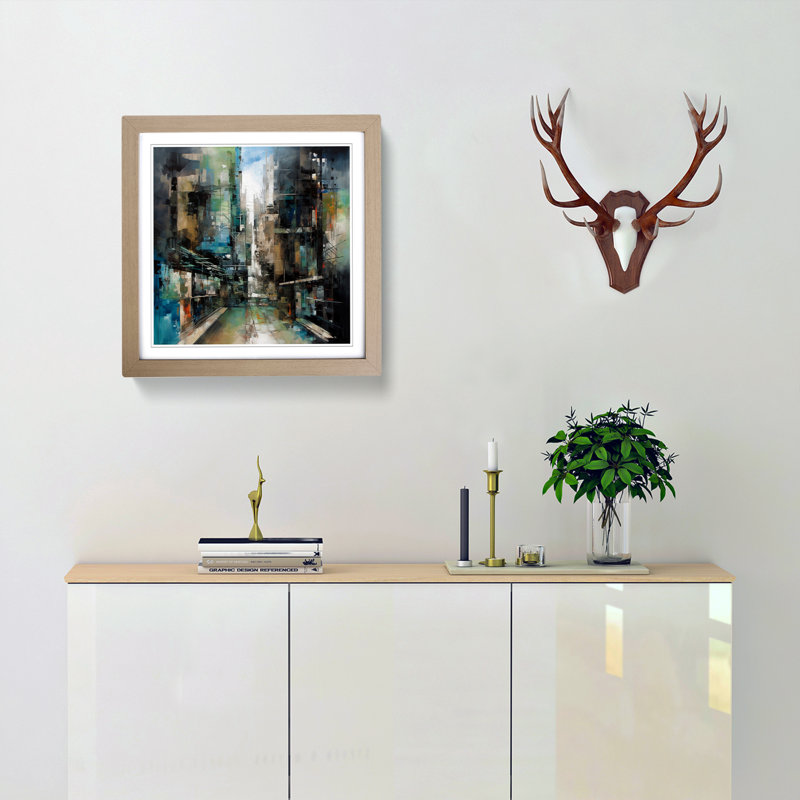 Architecture Abstract Expressionism No.1 - Framed Print, Oak