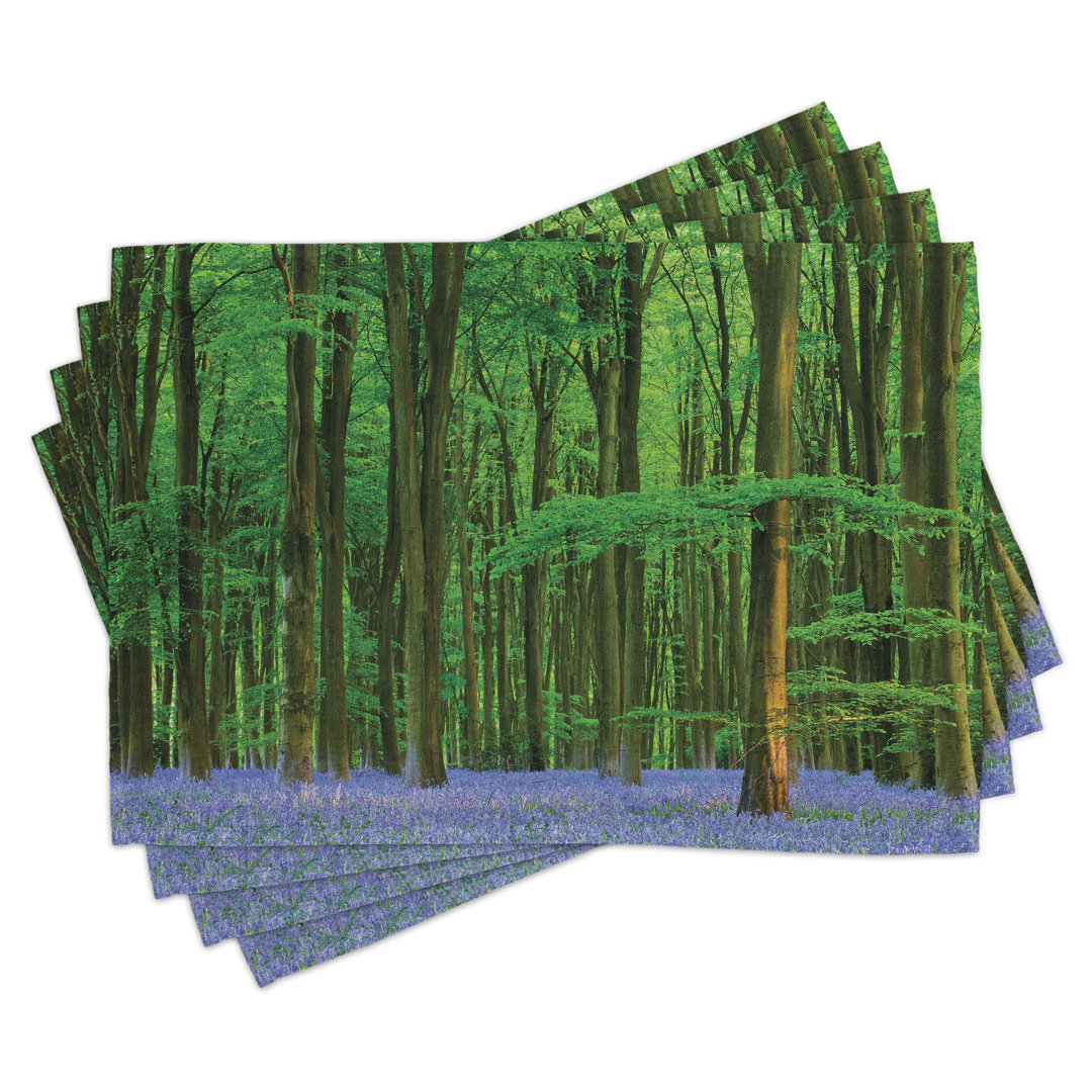 Platzdeckchen 4er-Set, Strahlende Sonne und Bluebell, Grüner Lavendel