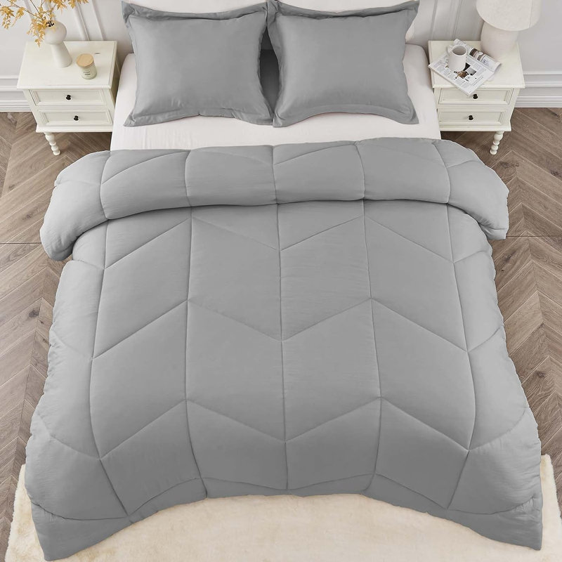 Édredon en duvet synthétique toutes saisons, Très grand, Gris