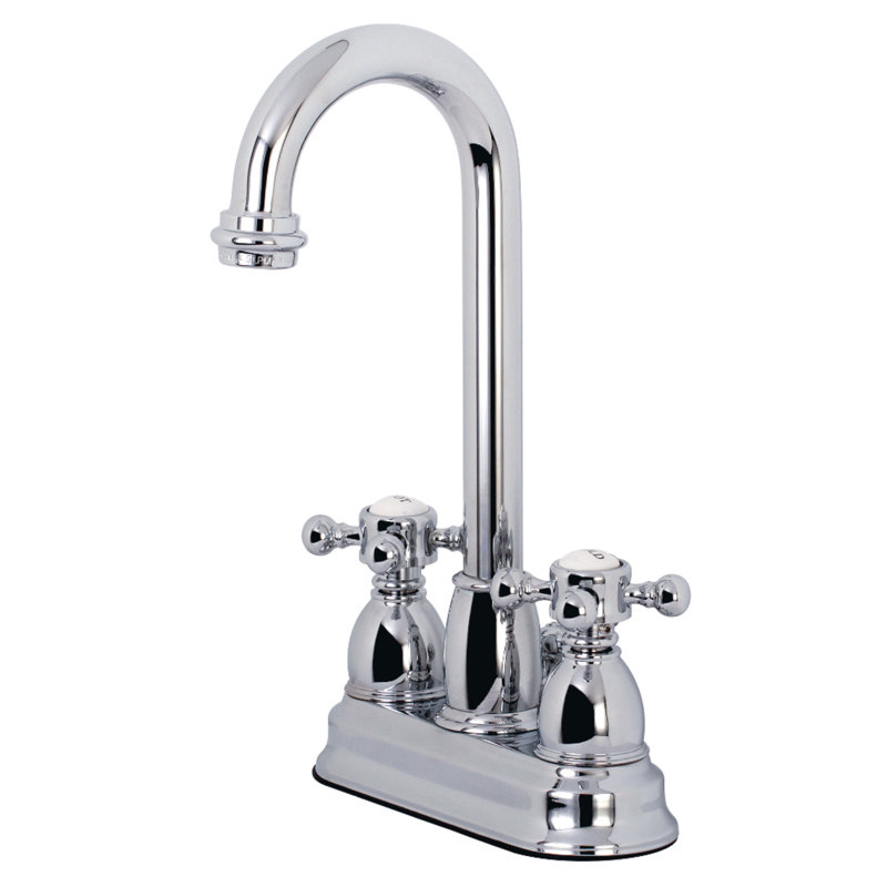 Robinet de salle de bain central à 4 poignées à 3 trous à fixation sur le comptoir avec robinet escamotable en plastique Kingston