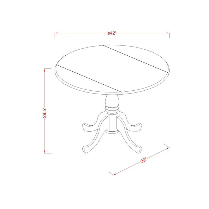 L'ensemble de table de salle à manger 3 pièces comprend une table de salle à manger et 2 chaises de cuisine Parson en tissu de polyester beige rouge avec dossier élégant - finition lin blanc