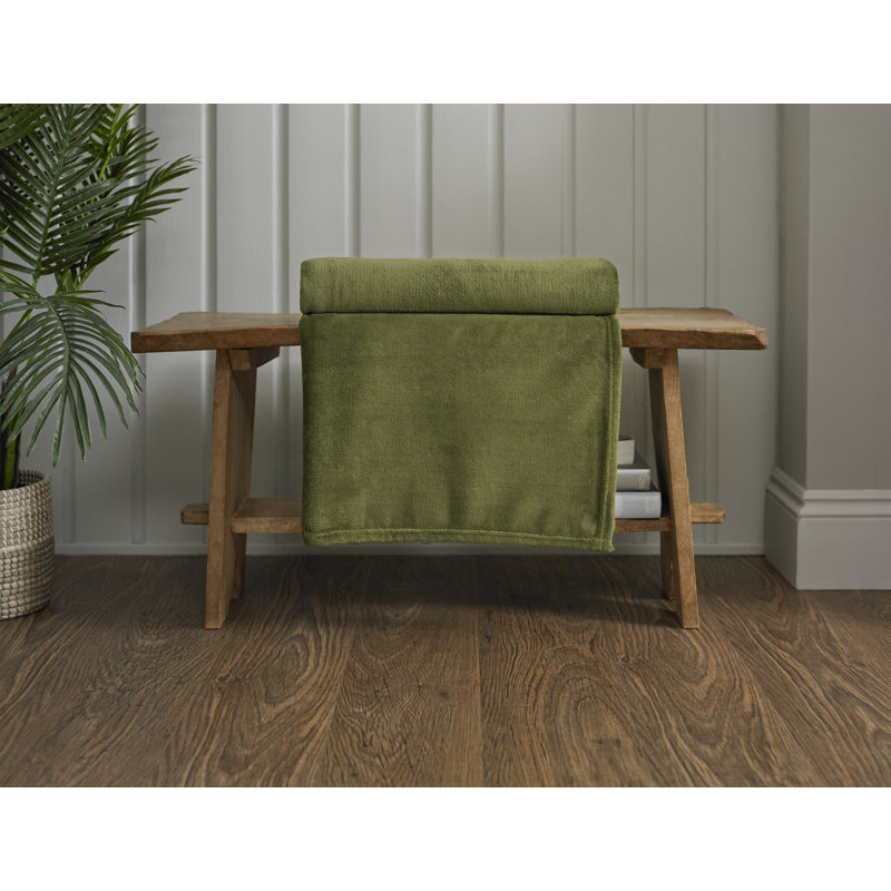 Snuggle Touch Supersoft Fleece Throw, Olive