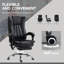 Chaise de bureau en microfibre Vinsetto, chaise d'ordinateur à haut dossier avec massage à 6 points, chaleur, hauteur réglable et repose-pieds rétractable
