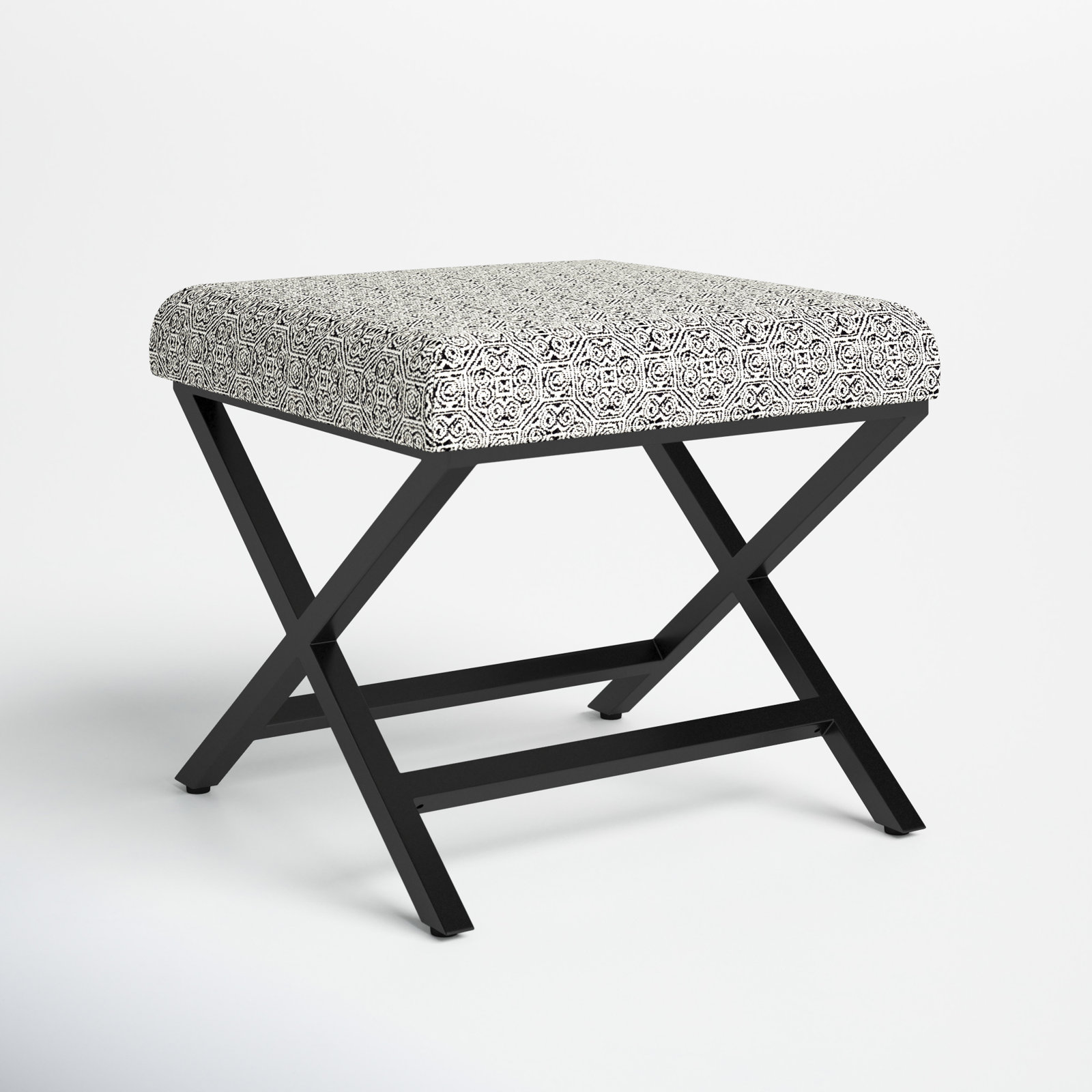 Priscilla Upholstered Ottoman, Black