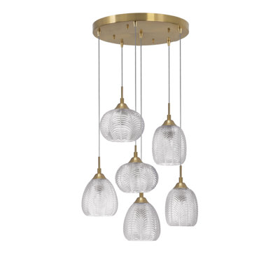 6 - Light Satin Gold Cluster Pendant