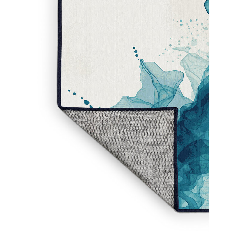Tapis vert moderne et contemporain lavable à la machine Bemott, 6' Round