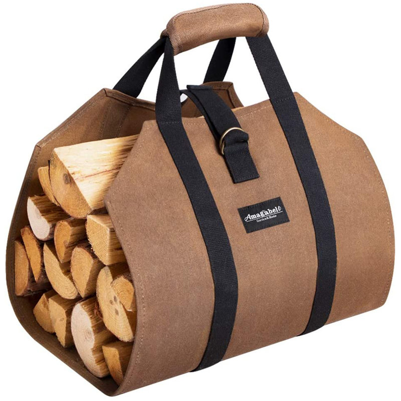 Sac de transport en bois robuste avec poignées et sangle de sécurité pour le camping